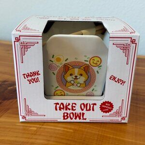MAD Engine "Take Out Bowl" Ramen Ceramic Corgi Bowl with Chopsticks